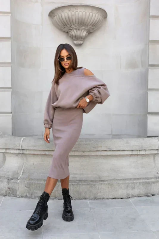 Lieke™ | Stijlvolle Jurk met Open Schouders