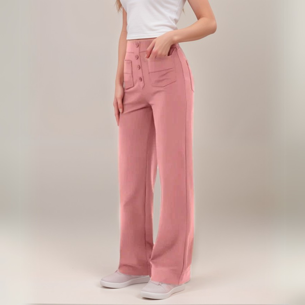 Jelena™ | Elastische broek met hoge taille