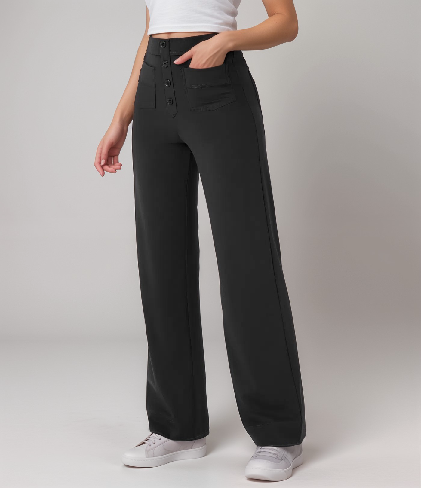 Jelena™ | Elastische broek met hoge taille