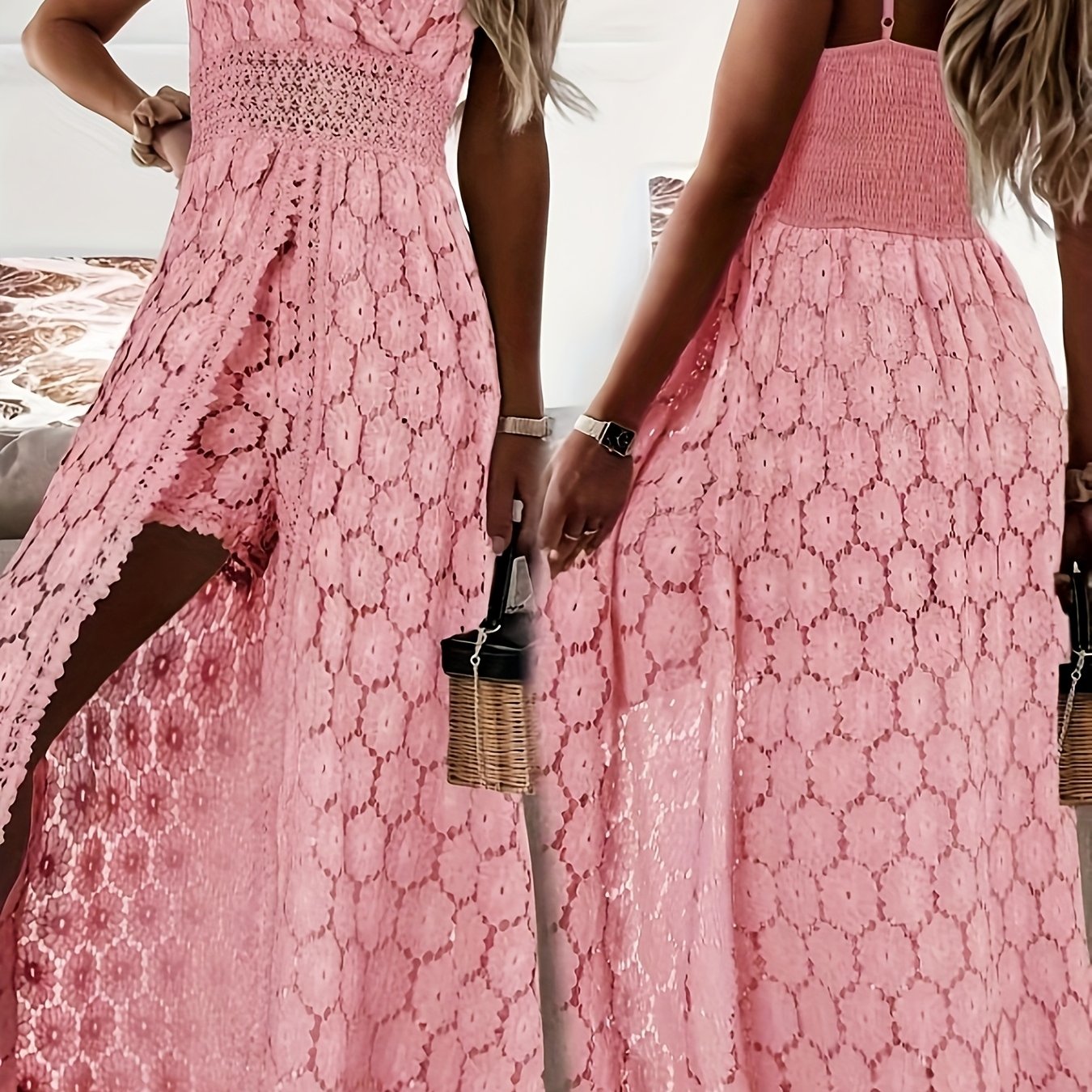 Lisanne™ | Kanten Maxi Jurk met Verfijnd Detail