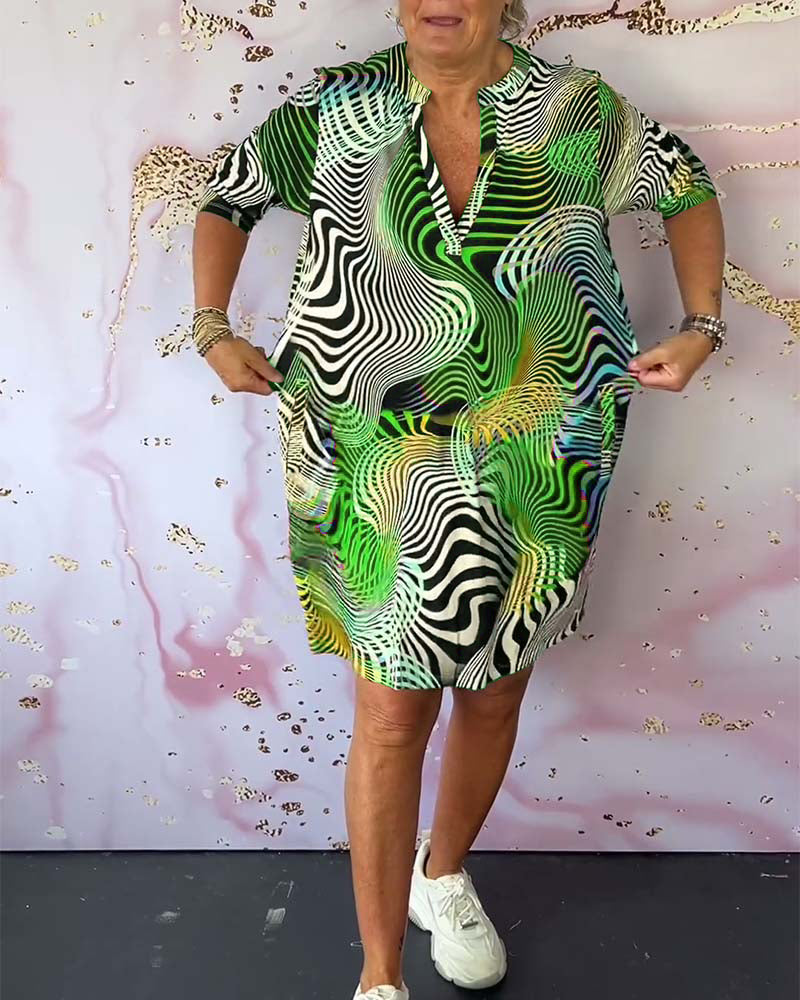 Abigail™ | Kleurrijke V-hals jurk