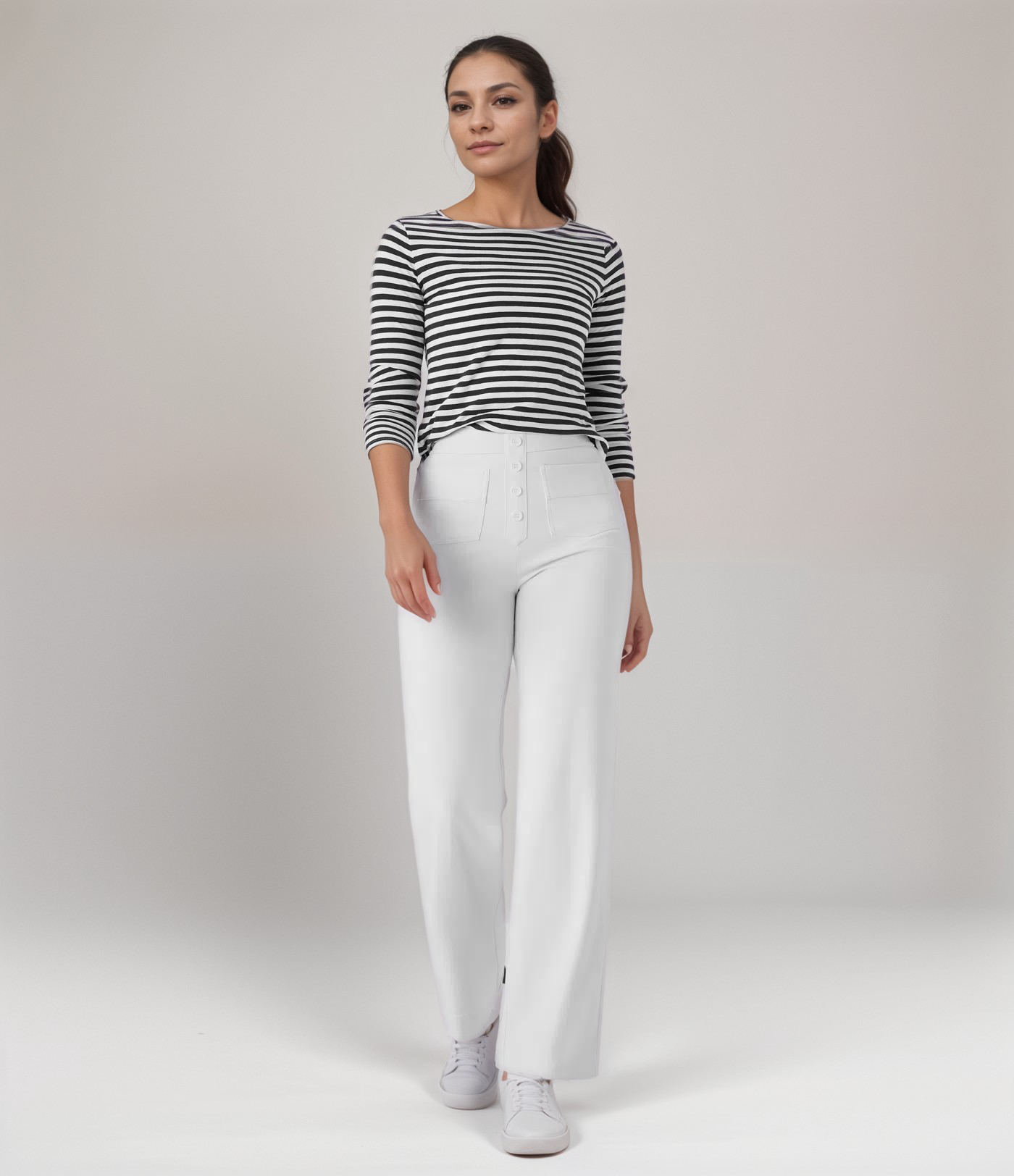 Jelena™ | Elastische broek met hoge taille