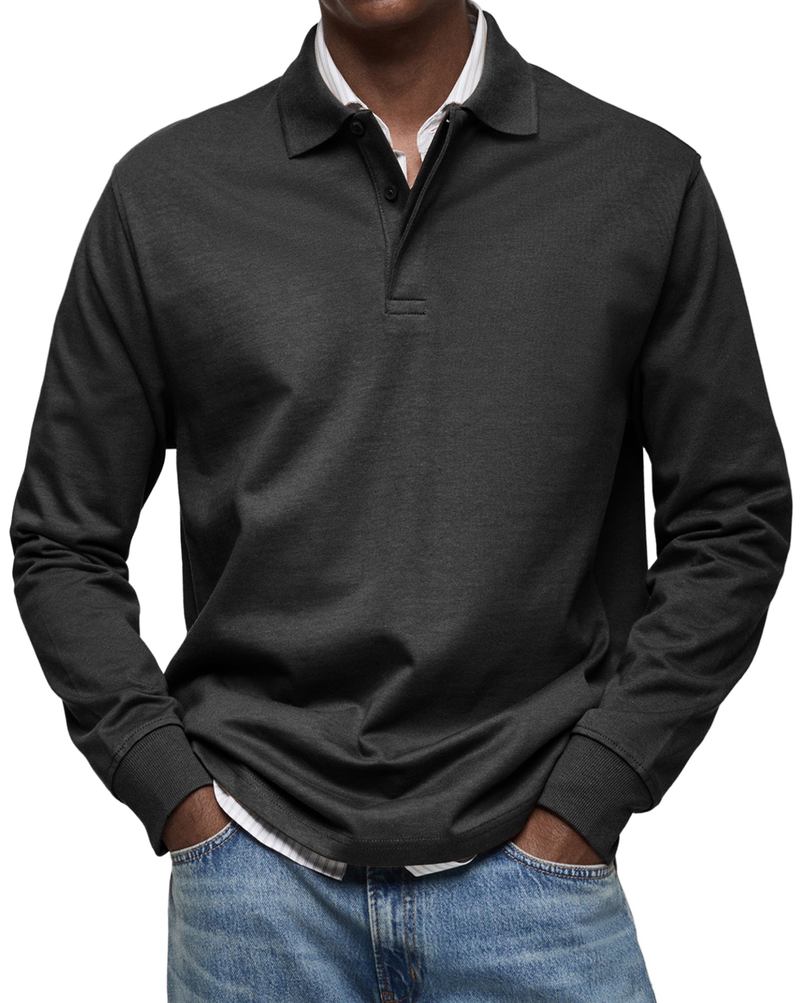 Wessel™ | Casual Poloshirt met Lange Mouwen