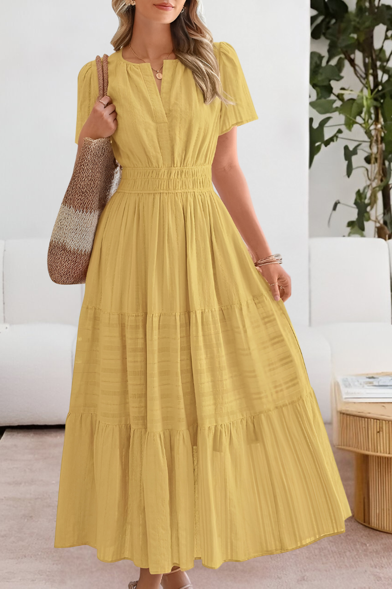 FREYA – ZONNIGE CHARME MAXI-JURK MET LAGEN