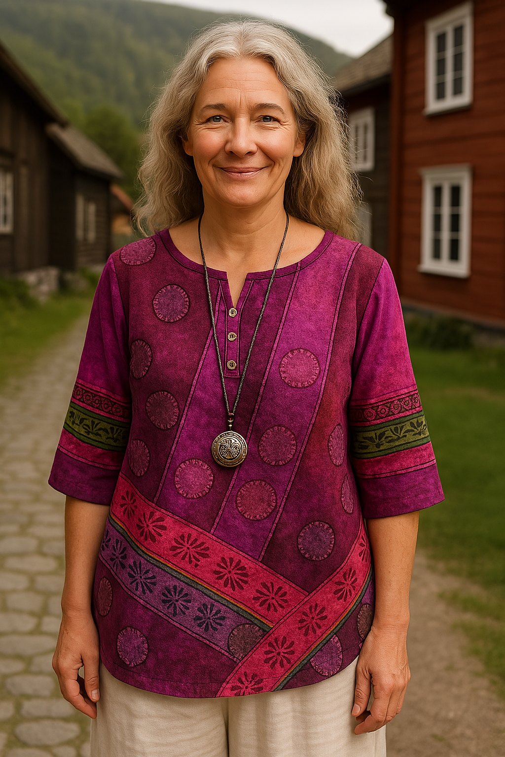 Alette™ | Comfortabele en Kleurrijke Top met Halflange Mouwen