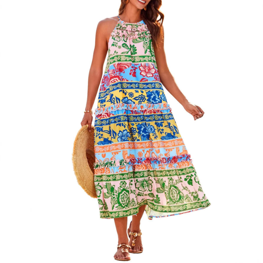 LAYLA – BOHO BLOOM HALTER MAXI JURK