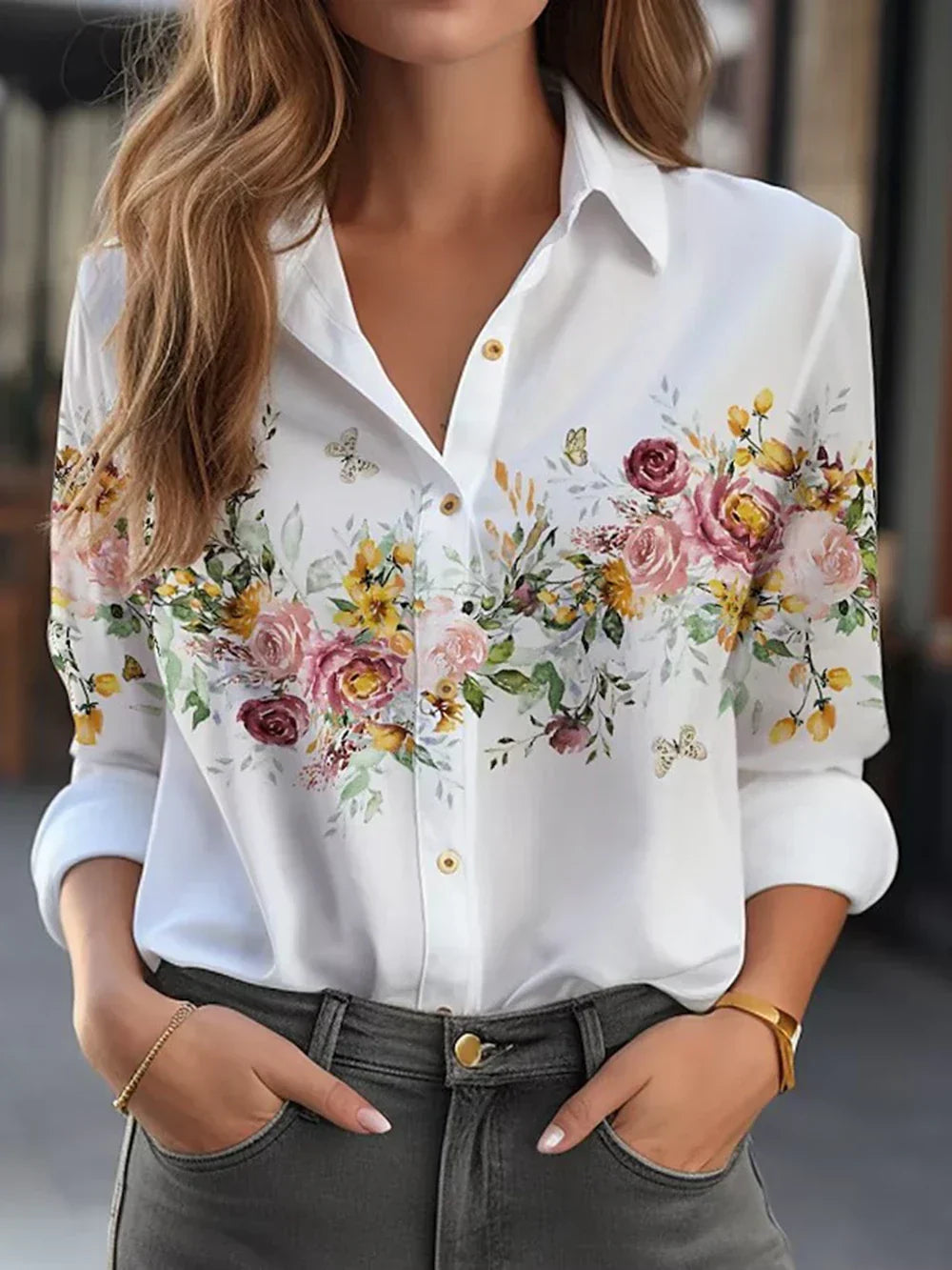 Regine™ | Elegante blouse met bloemenprint