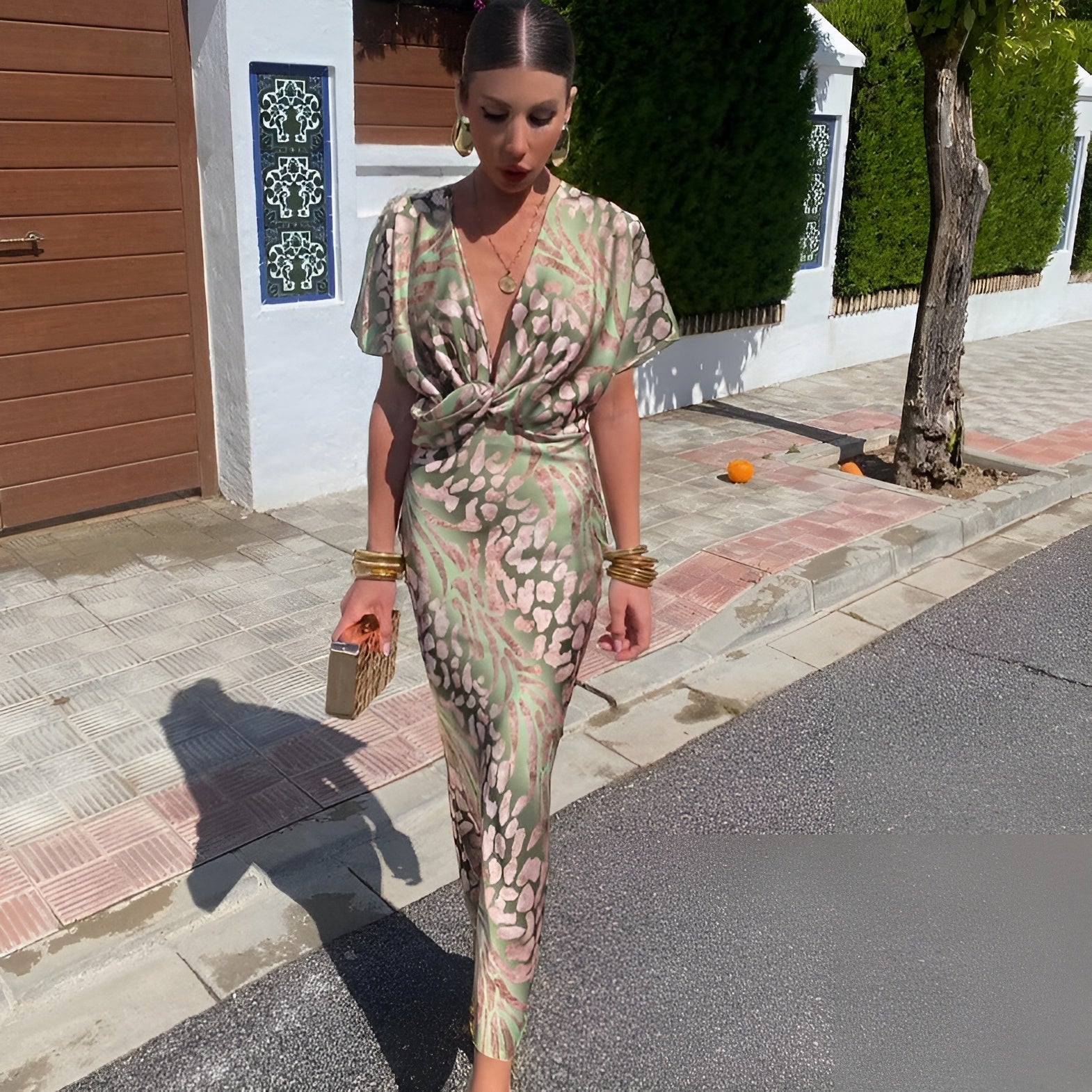 Matilda™ | Lange jurk met gedraaide V-hals