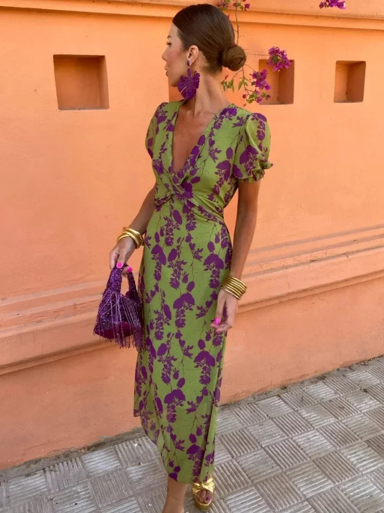 Lovisa™ | Florale wikkeljurk met korte mouwen