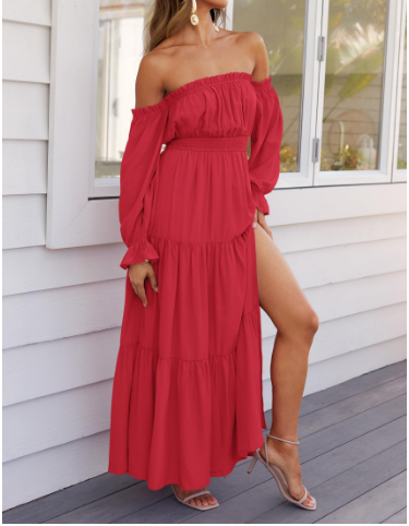 KENDRA – ROMANTISCHE OFF-SHOULDER MAXI JURK