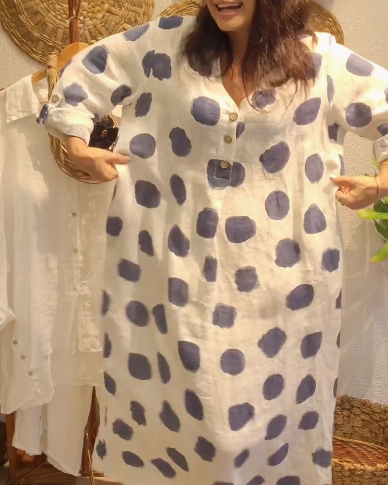 Neeltje™ | Casual losse stippenjurk