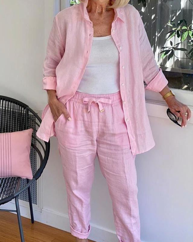 Inez™ | shirt met lange mouwen en brokaat set