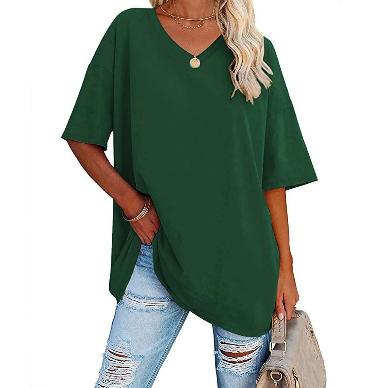 Tjarda™ | Oversized V-Hals T-Shirt