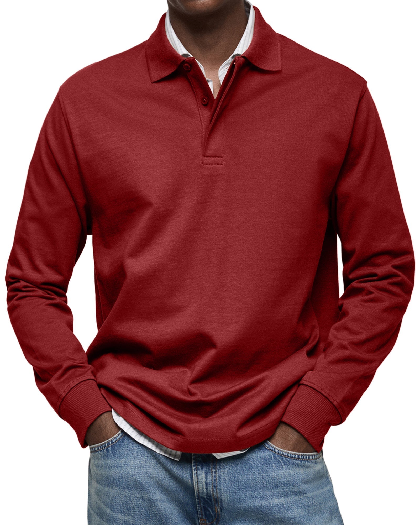 Wessel™ | Casual Poloshirt met Lange Mouwen
