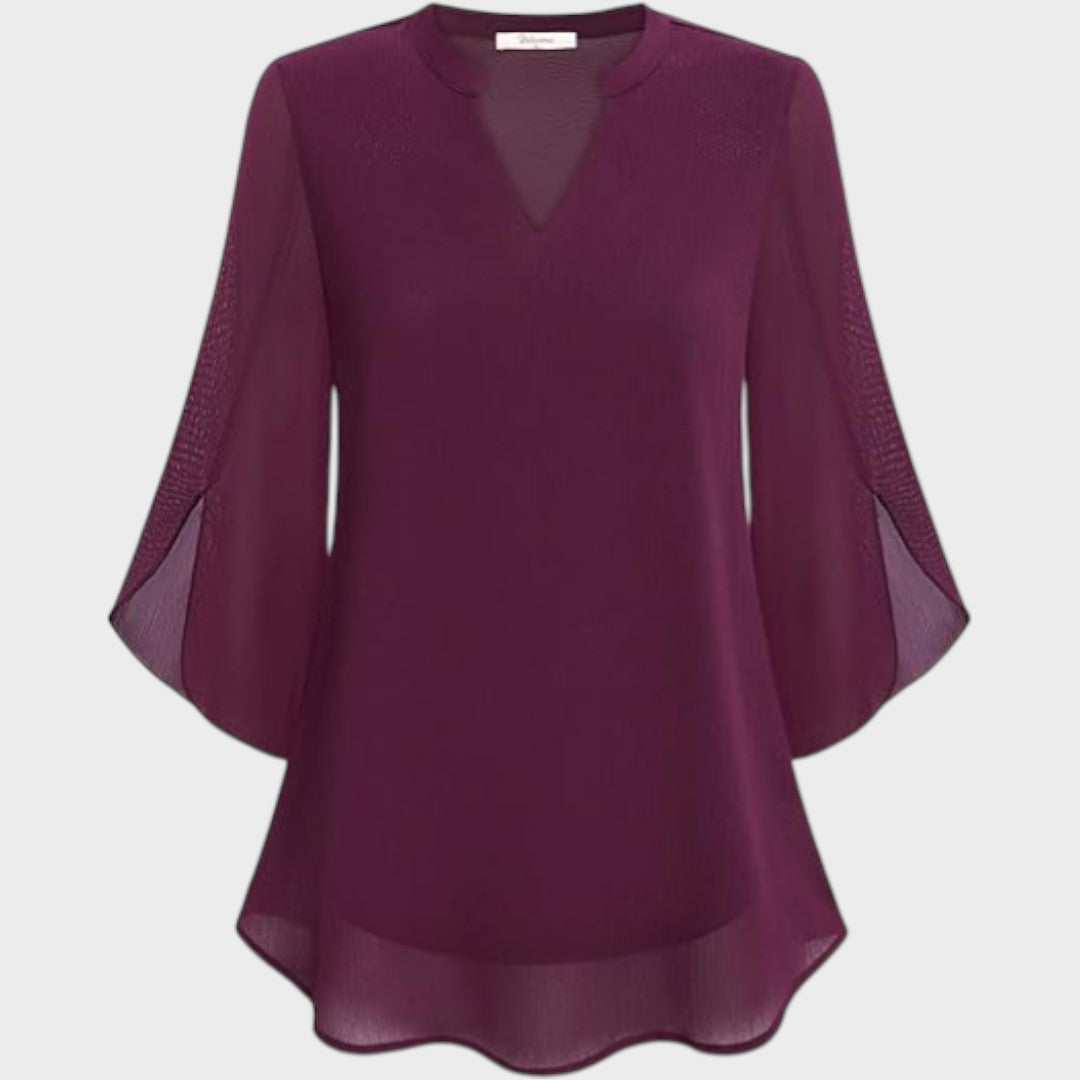ELENA – ELEGANTE BLOUSE MET V-HALS EN LUCHTIGE UITSTRALING