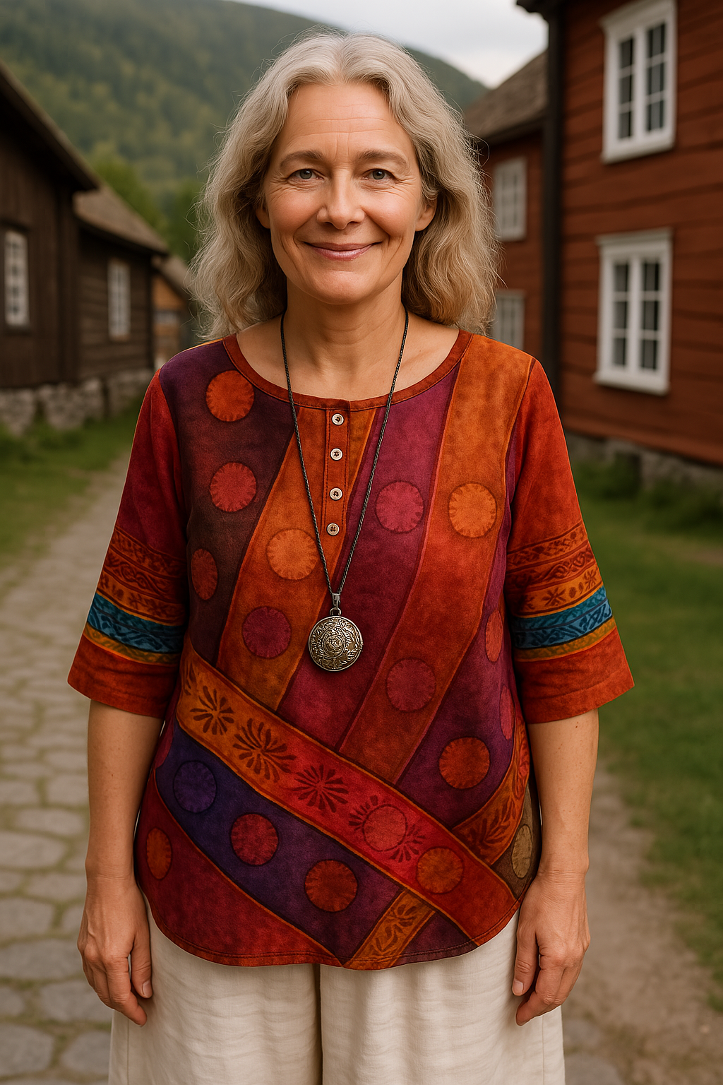 Alette™ | Comfortabele en Kleurrijke Top met Halflange Mouwen