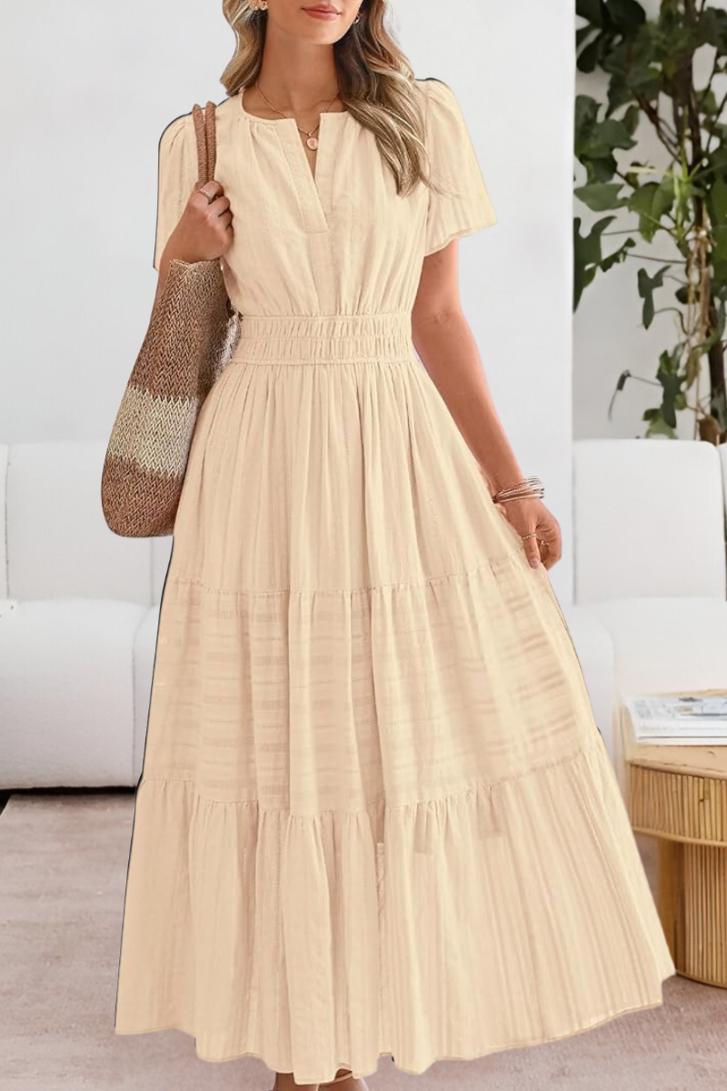 FREYA – ZONNIGE CHARME MAXI-JURK MET LAGEN