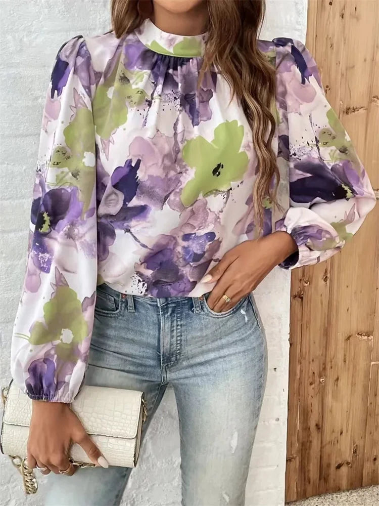Lani™ | Elegante blouse met aquarel bloemenprint