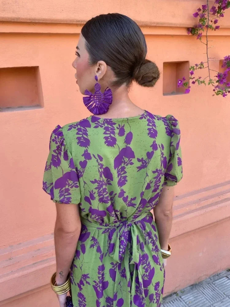 Lovisa™ | Florale wikkeljurk met korte mouwen