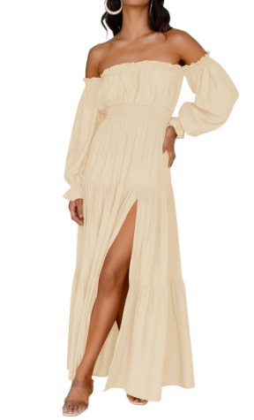 KENDRA – ROMANTISCHE OFF-SHOULDER MAXI JURK