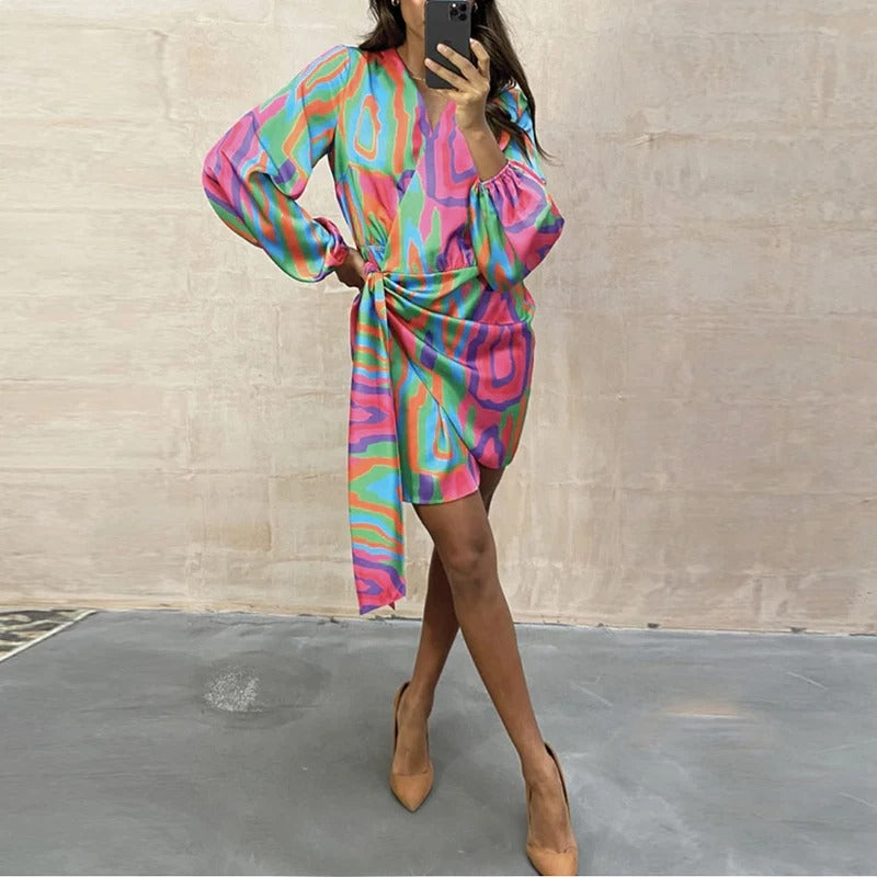 Maja™ | Modieuze elegante bedrukte jurk