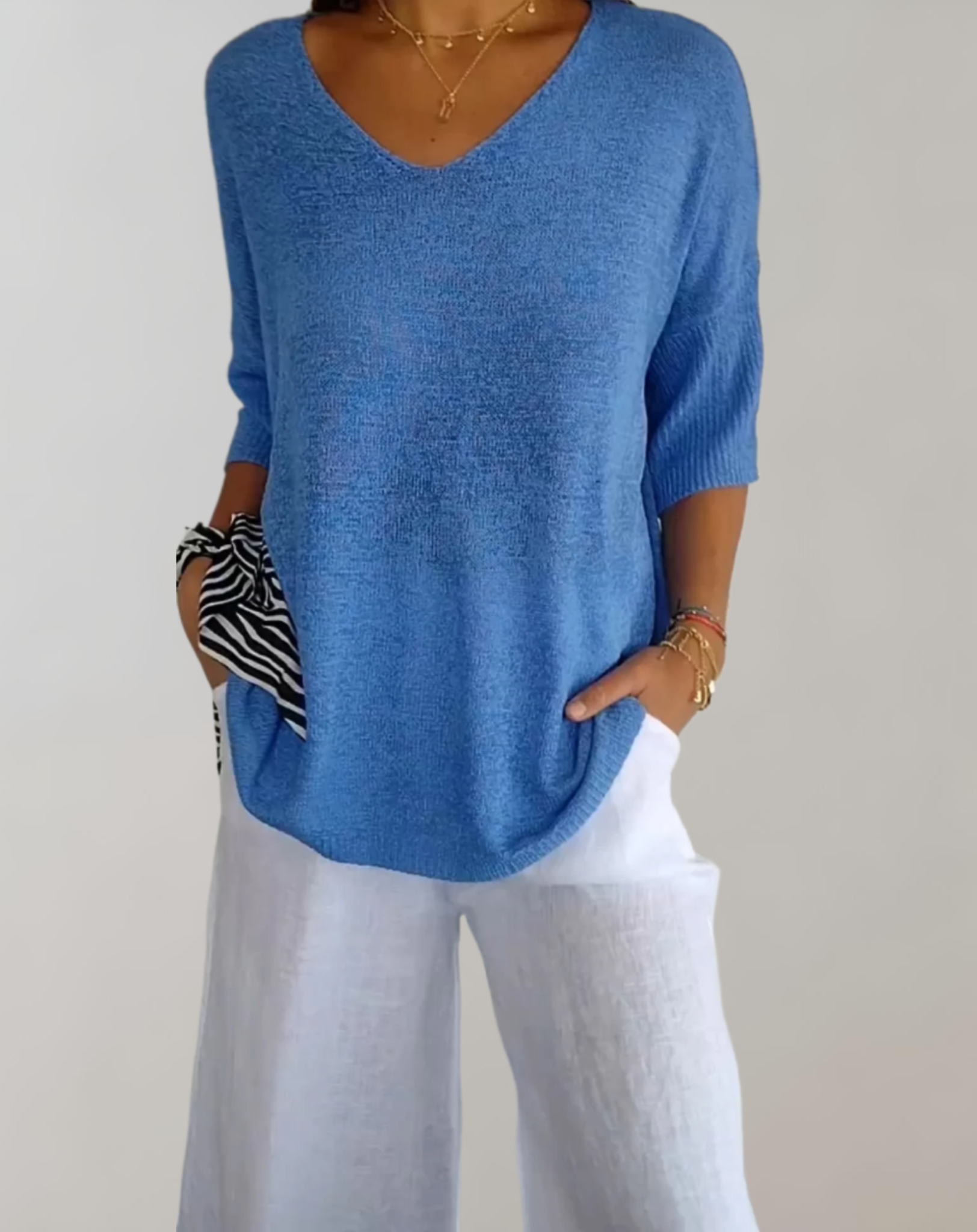 Mira™ | Gebreide Top Met V-Hals