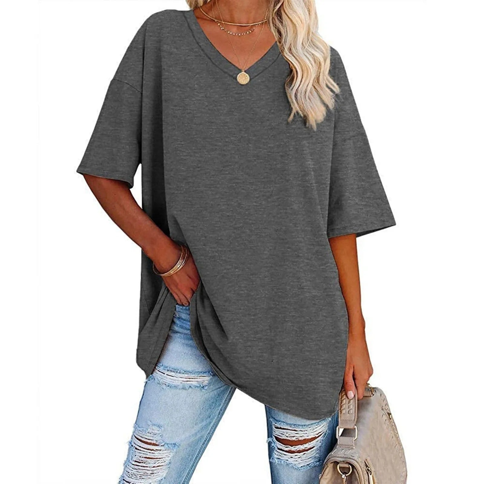 Tjarda™ | Oversized V-Hals T-Shirt