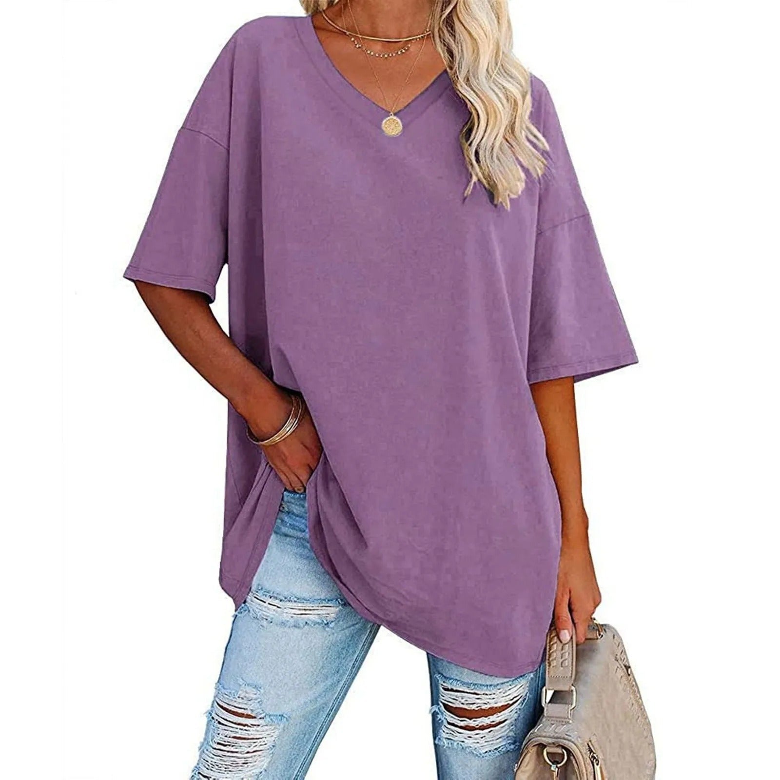Tjarda™ | Oversized V-Hals T-Shirt